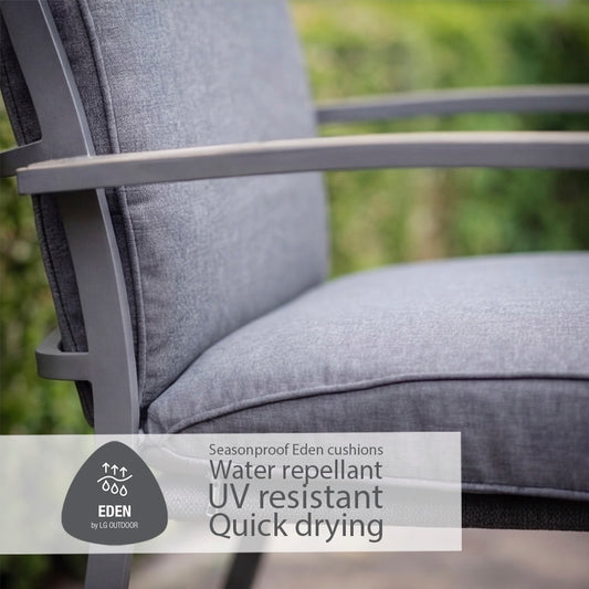 Monza Bistro Set with Highback Armchairs