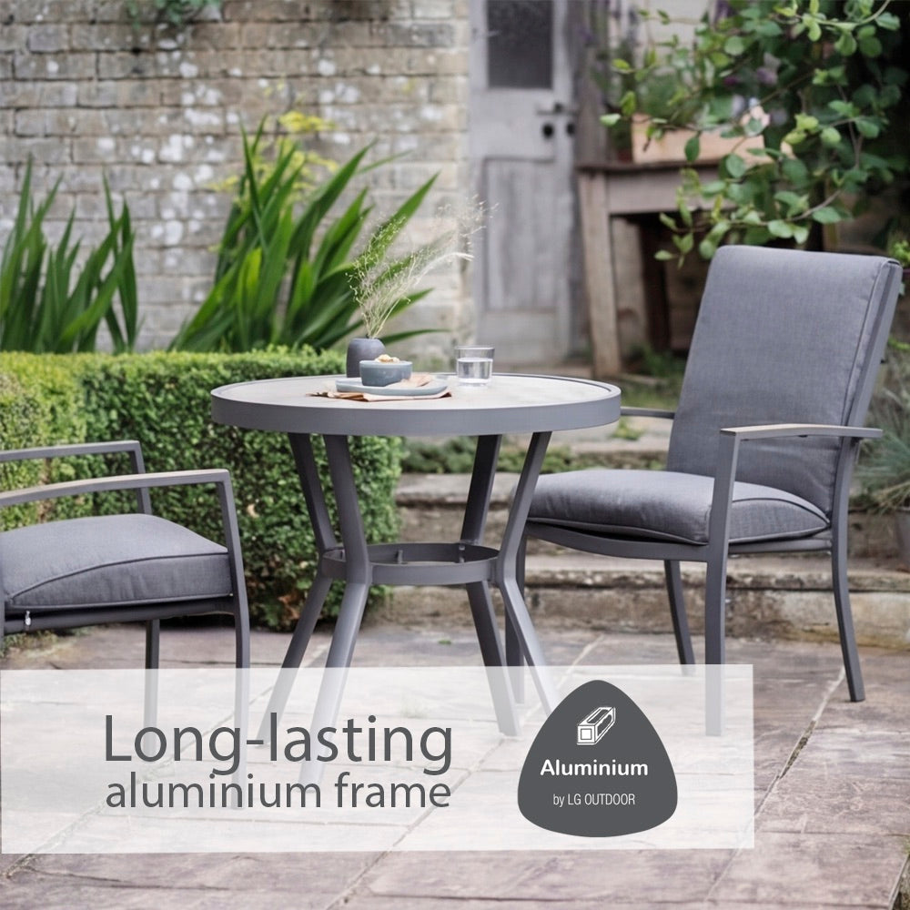 Monza Bistro Set with Highback Armchairs
