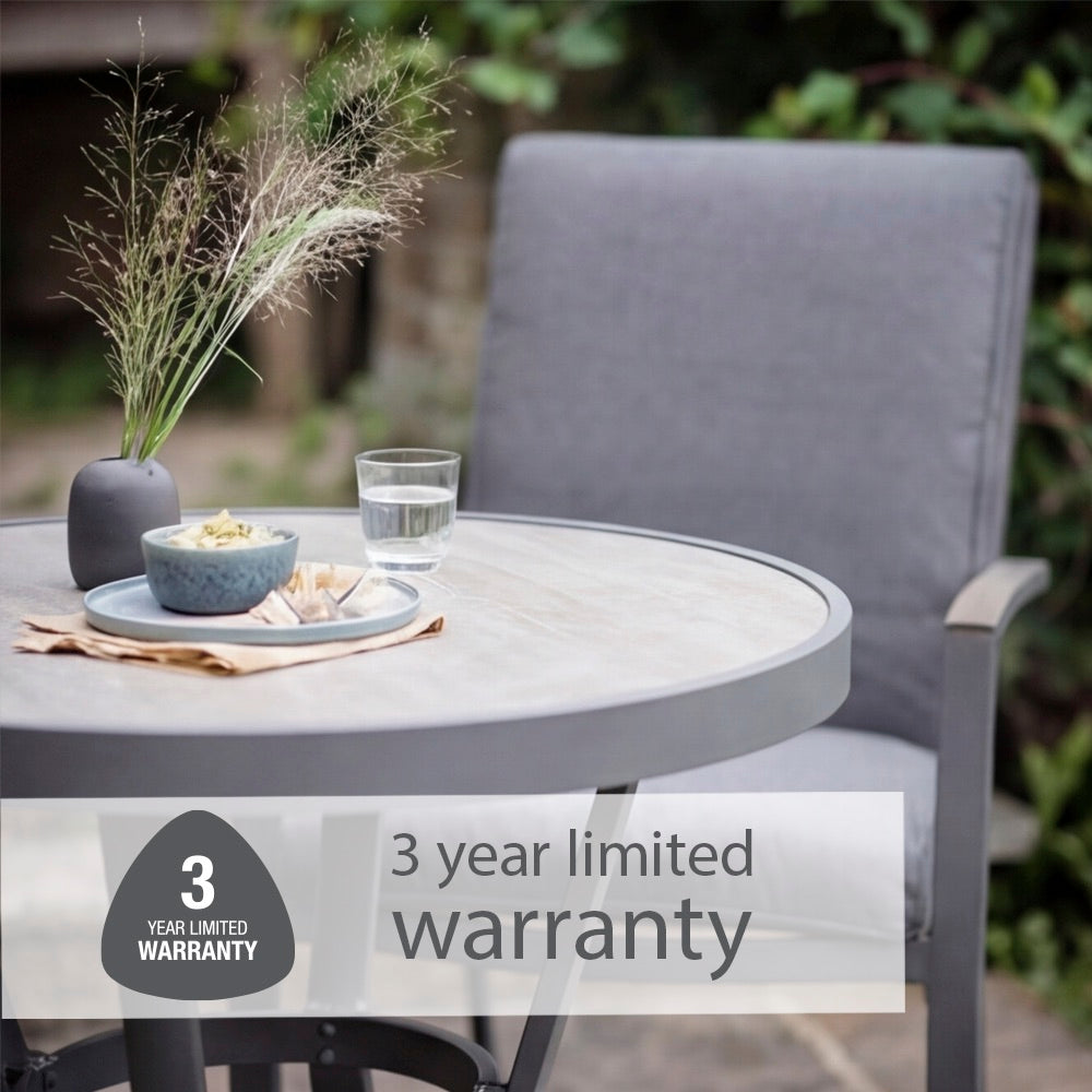 Monza Bistro Set with Highback Armchairs