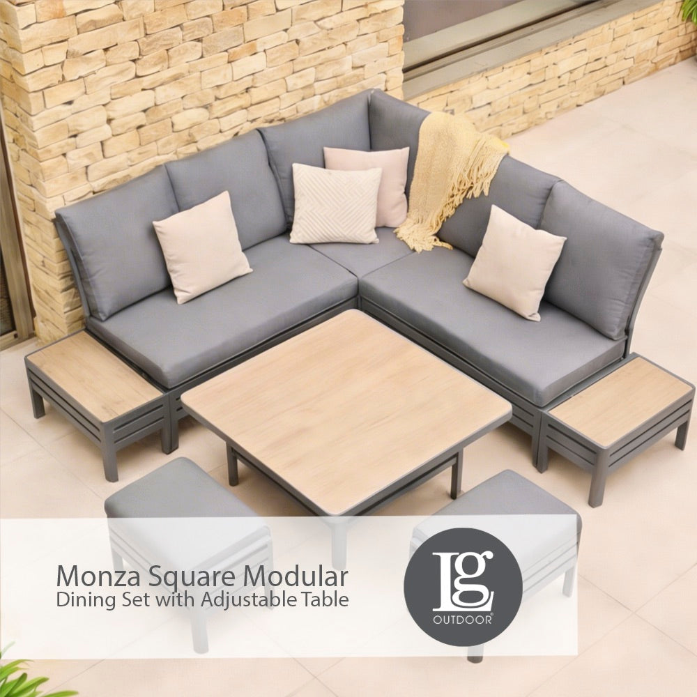 Monza Square Modular Dining Set with Adjustable Table