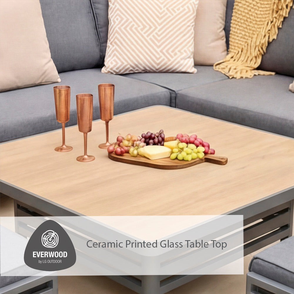 Monza Square Modular Dining Set with Adjustable Table