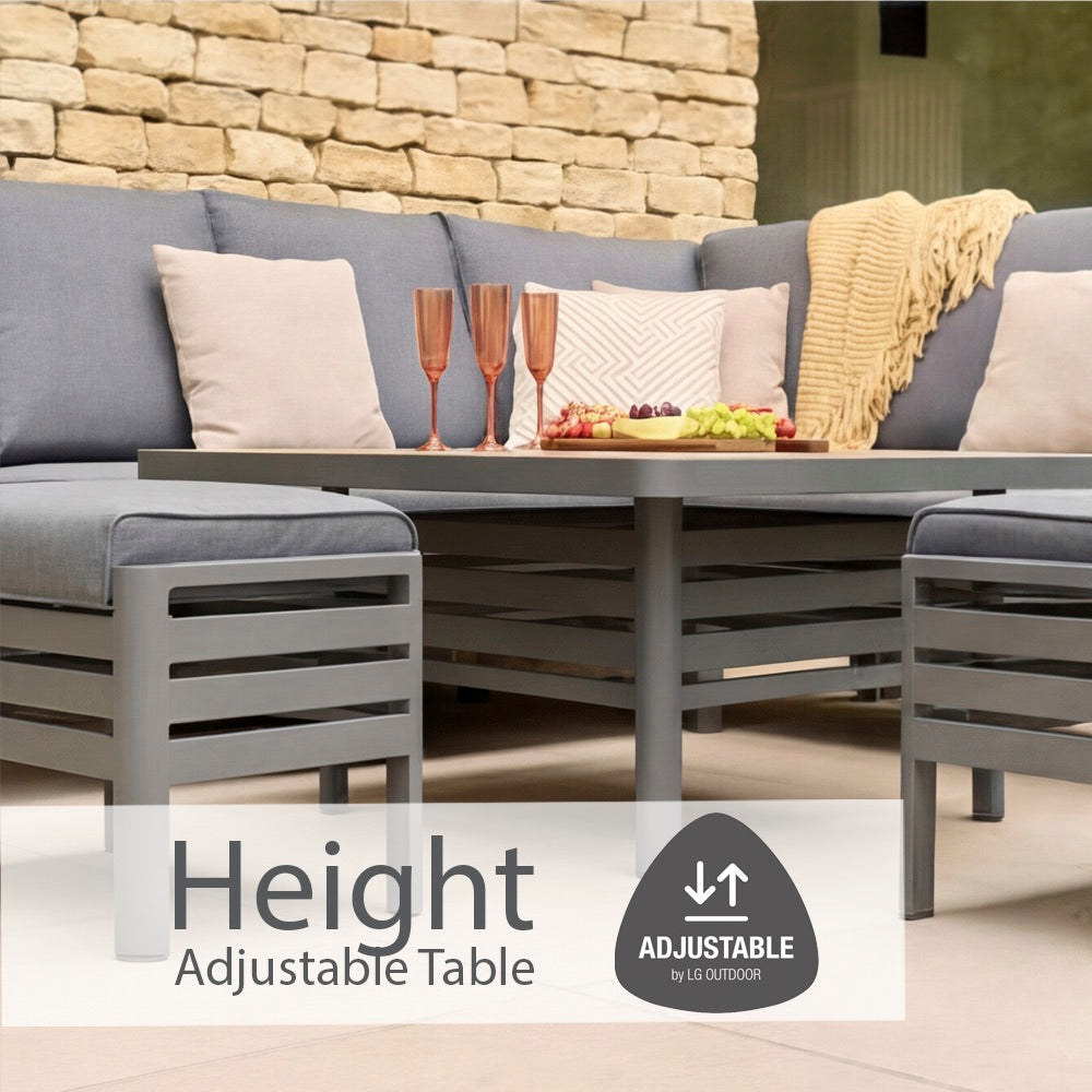 Monza Square Modular Dining Set with Adjustable Table