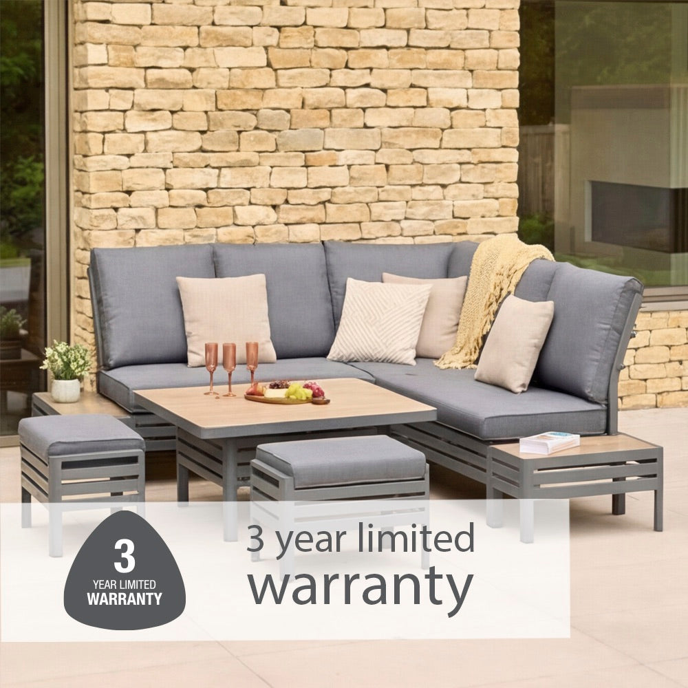 Monza Square Modular Dining Set with Adjustable Table