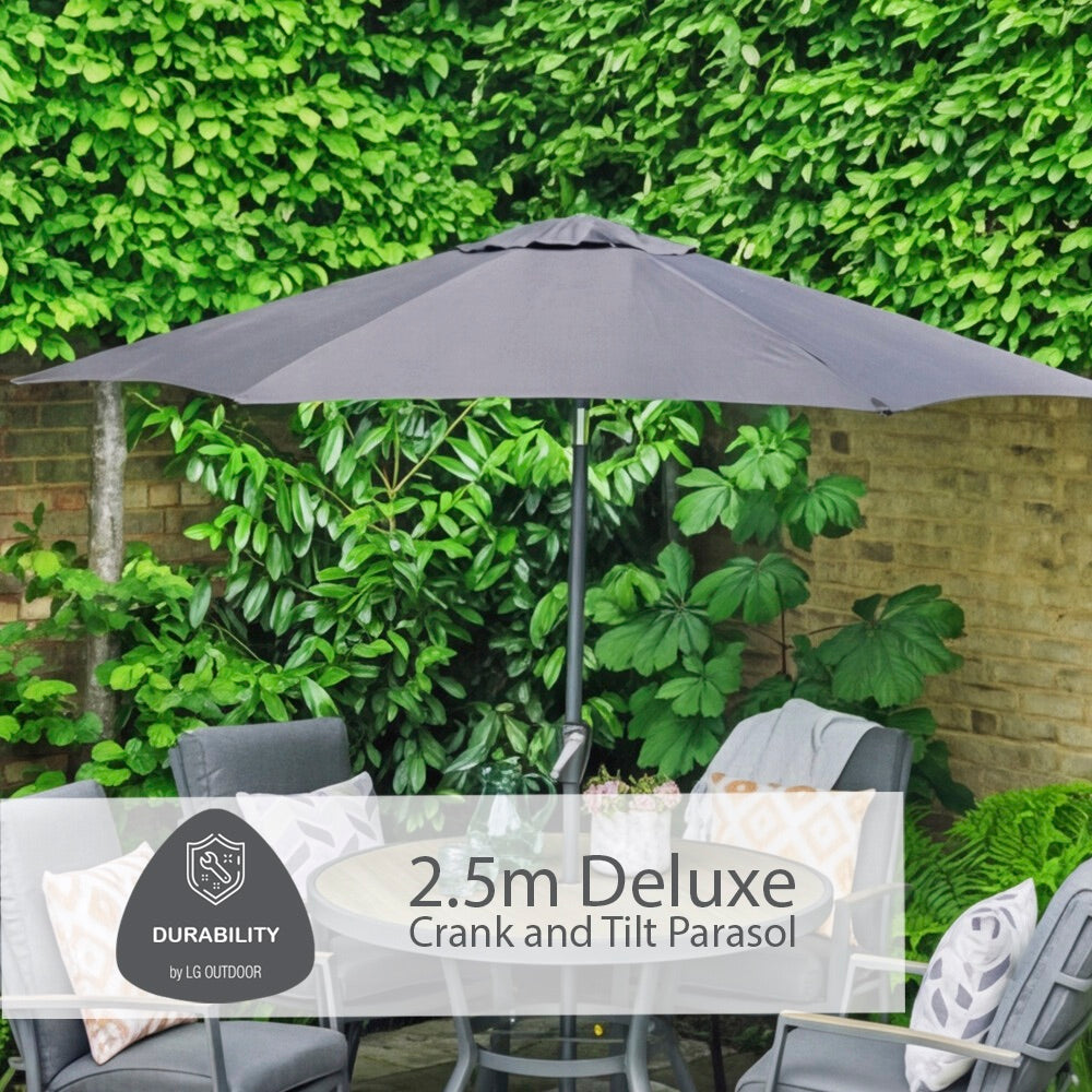 Monza 4 Seat Set with Highback Armchairs and 2.5m Parasol
