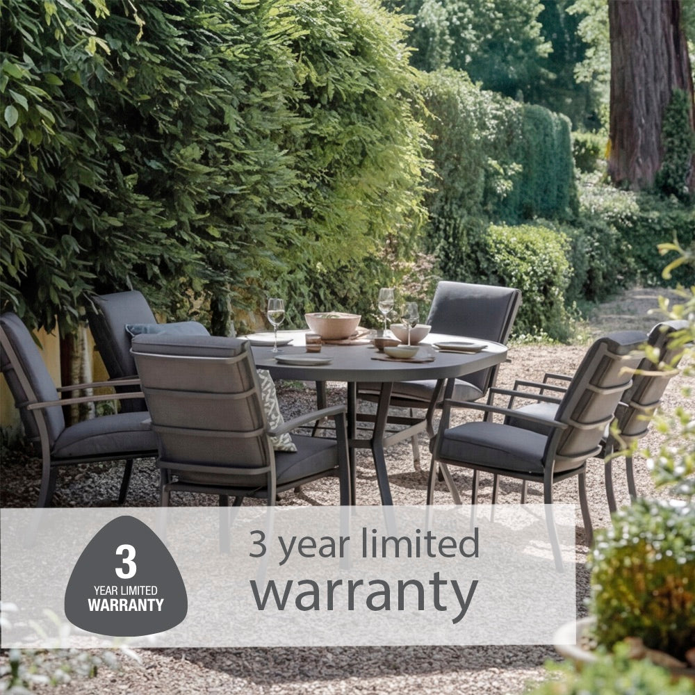 Monza 6 Seat Set with Highback Armchairs and 3.0m Parasol