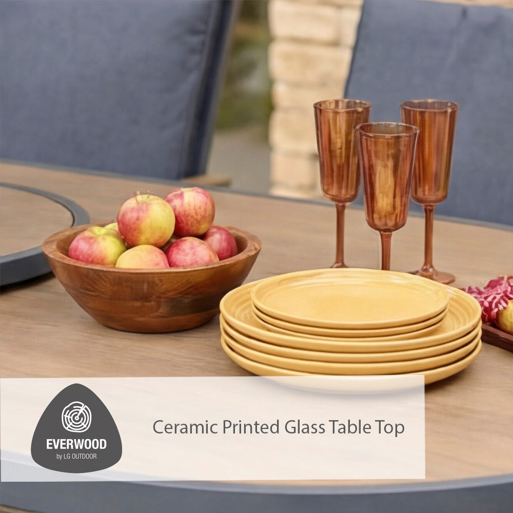 Monza 8 Seat Set with Lazy Susan, Highback Armchairs and 2.0 x 3.0m Parasol