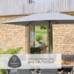 Monza 8 Seat Set with Lazy Susan, Highback Armchairs and 2.0 x 3.0m Parasol