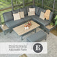 Monza Rectangular Modular Dining Set with Adjustable Table