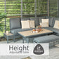 Monza Rectangular Modular Dining Set with Adjustable Table