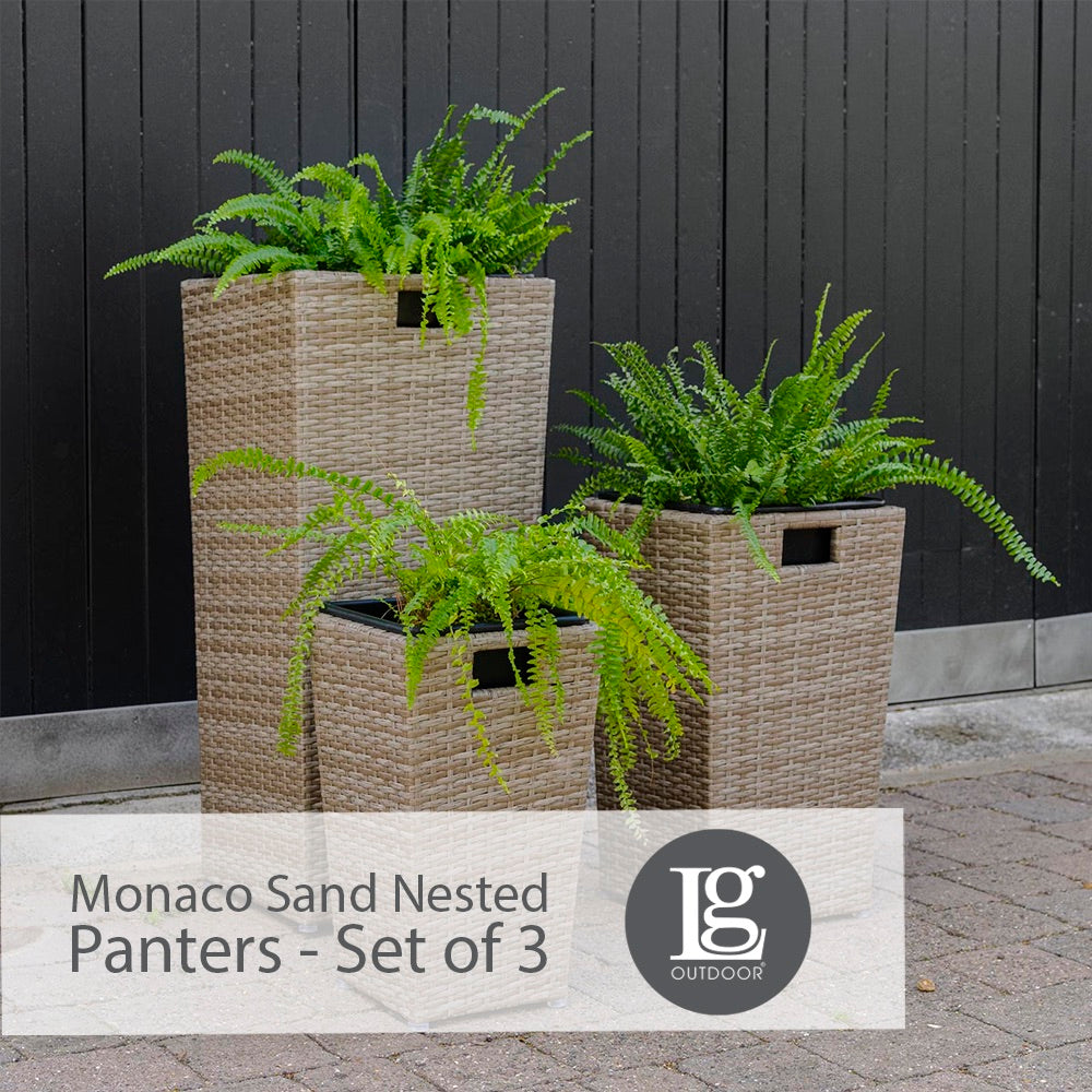 Monaco Sand Nested Planters - Set Of 3