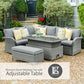 Monaco Stone Rectangular Dining Modular With Adjustable Table