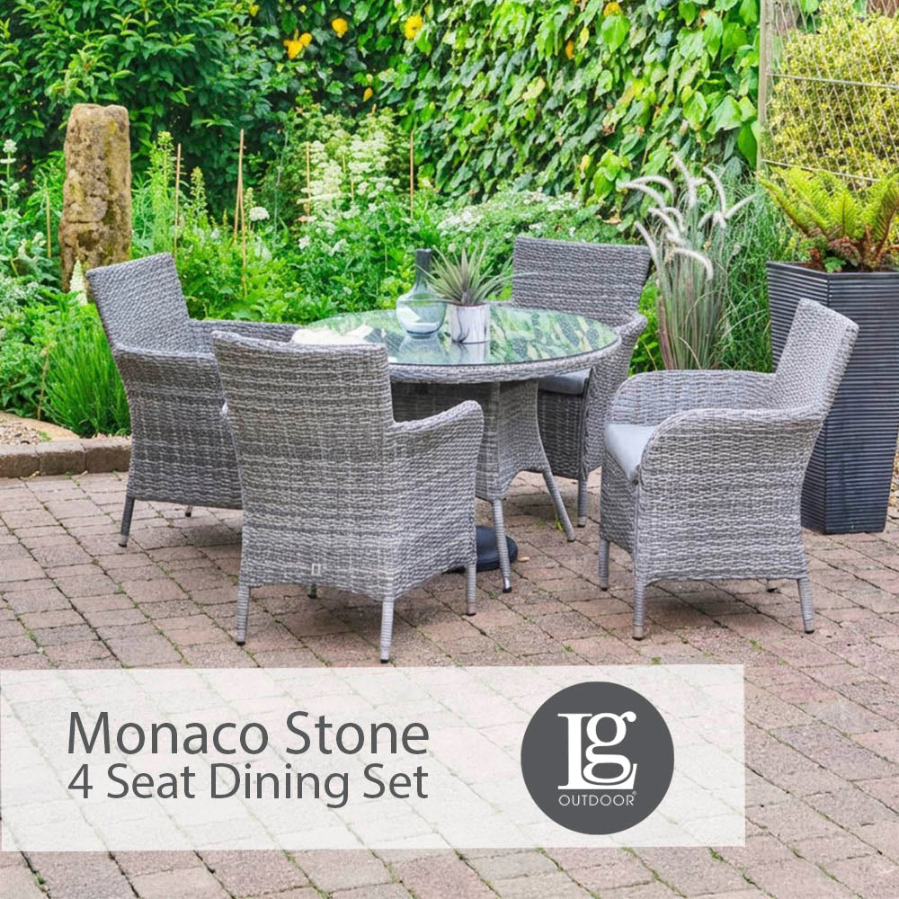 Monaco Stone 4 Seat Dining Set