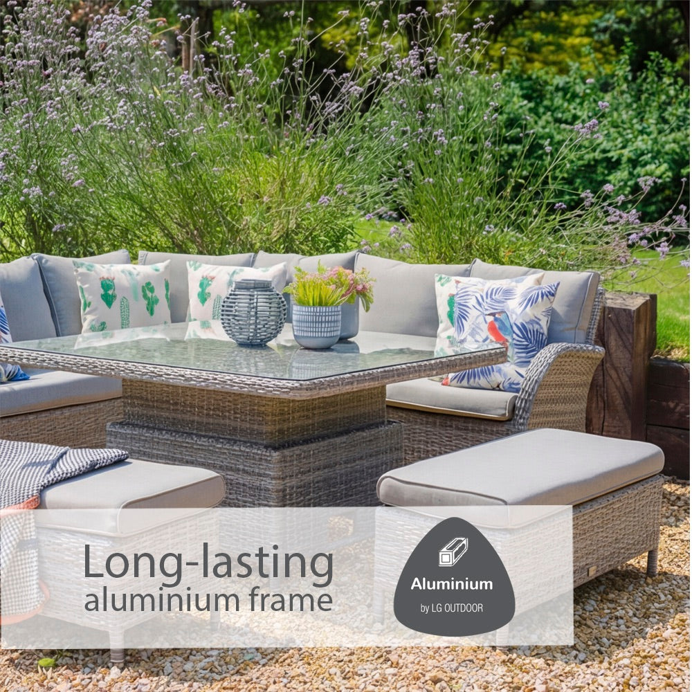 Monaco Stone Large Square Dining Modular With Adjustable Table