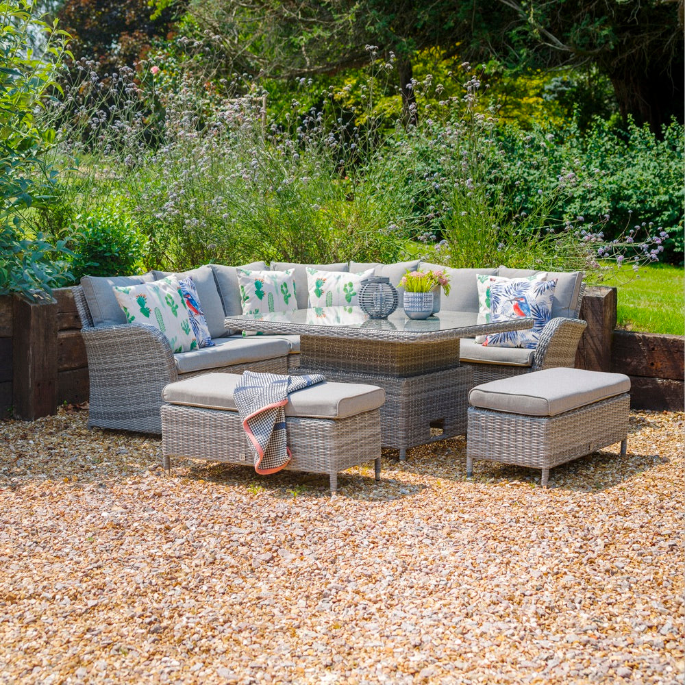 Monaco Stone Large Square Dining Modular With Adjustable Table