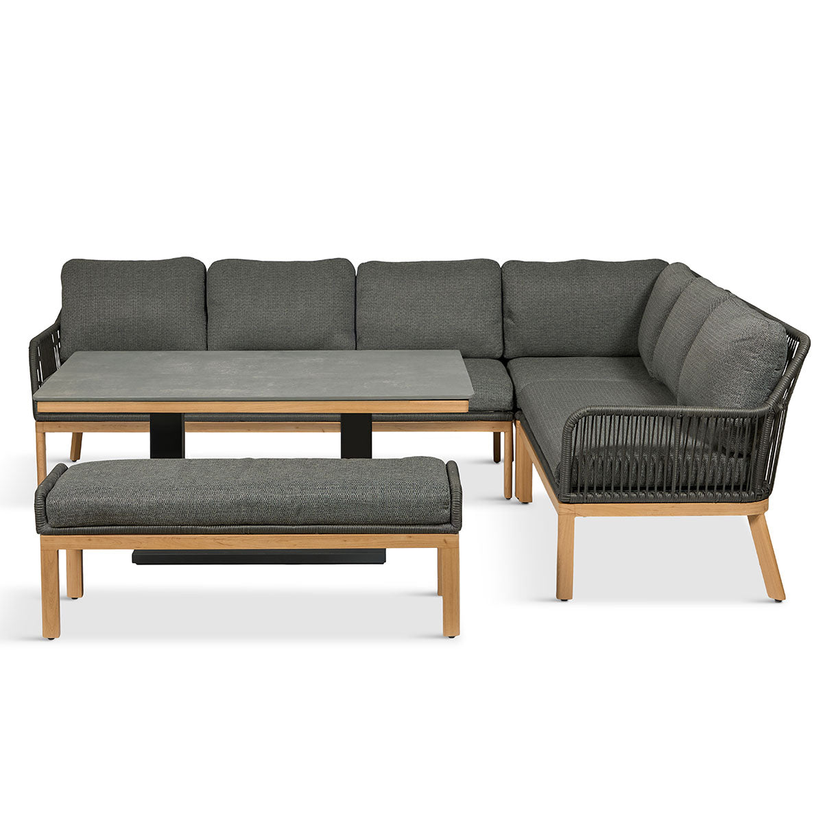 Peru Rectangular Modular Dining Set with Adjustable Table