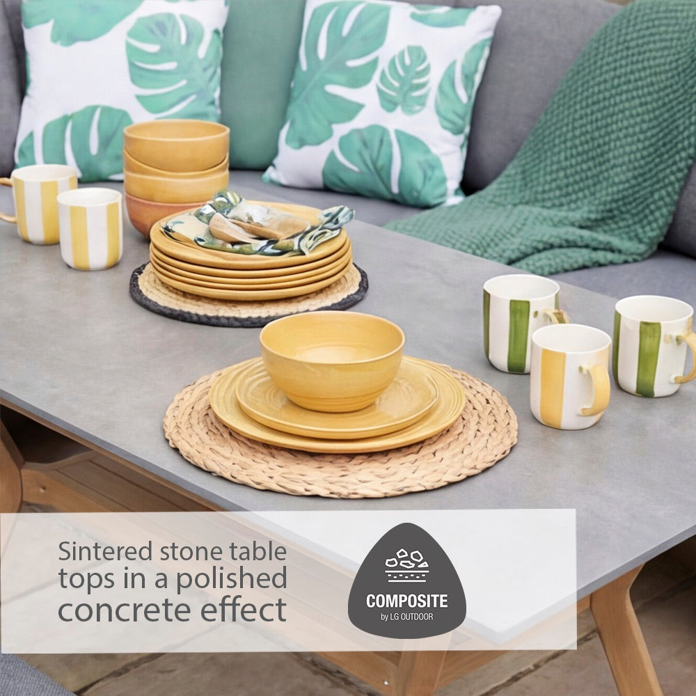 Peru Rectangular Modular Dining Set with Lounge Chair