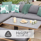 Peru Rectangular Modular Dining Set with Adjustable Table