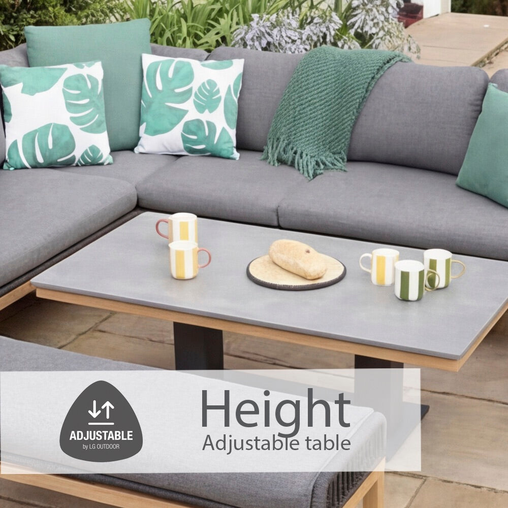 Peru Rectangular Modular Dining Set with Adjustable Table