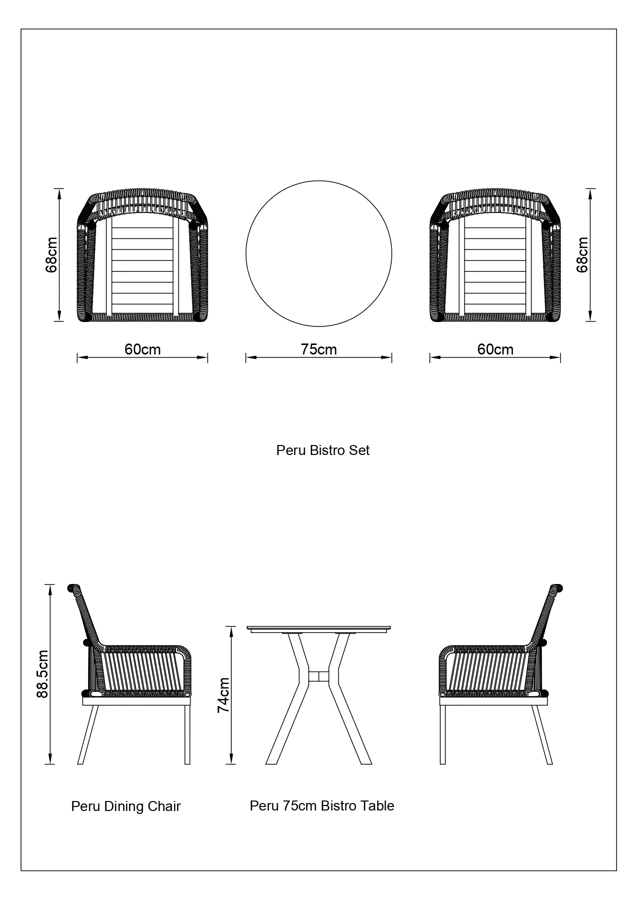 Peru Bistro Set