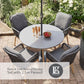 Peru 4 Seat Round Dining Set with 2.5m Parasol