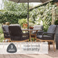 Peru 4 Seat Round Dining Set with 2.5m Parasol