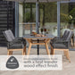 Peru 6 Seat Boat-Shaped Dining Set with 3.0m Parasol