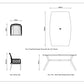 Peru 6 Seat Boat-Shaped Dining Set with 3.0m Parasol