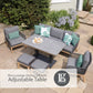 Peru Lounge Dining Set with Adjustable Table