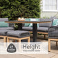 Peru Lounge Dining Set with Adjustable Table