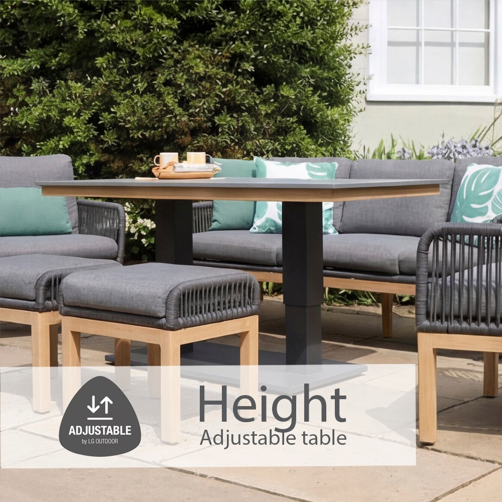 Peru Lounge Dining Set with Adjustable Table
