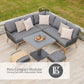 Peru Compact Modular Dining Set with Adjustable Table
