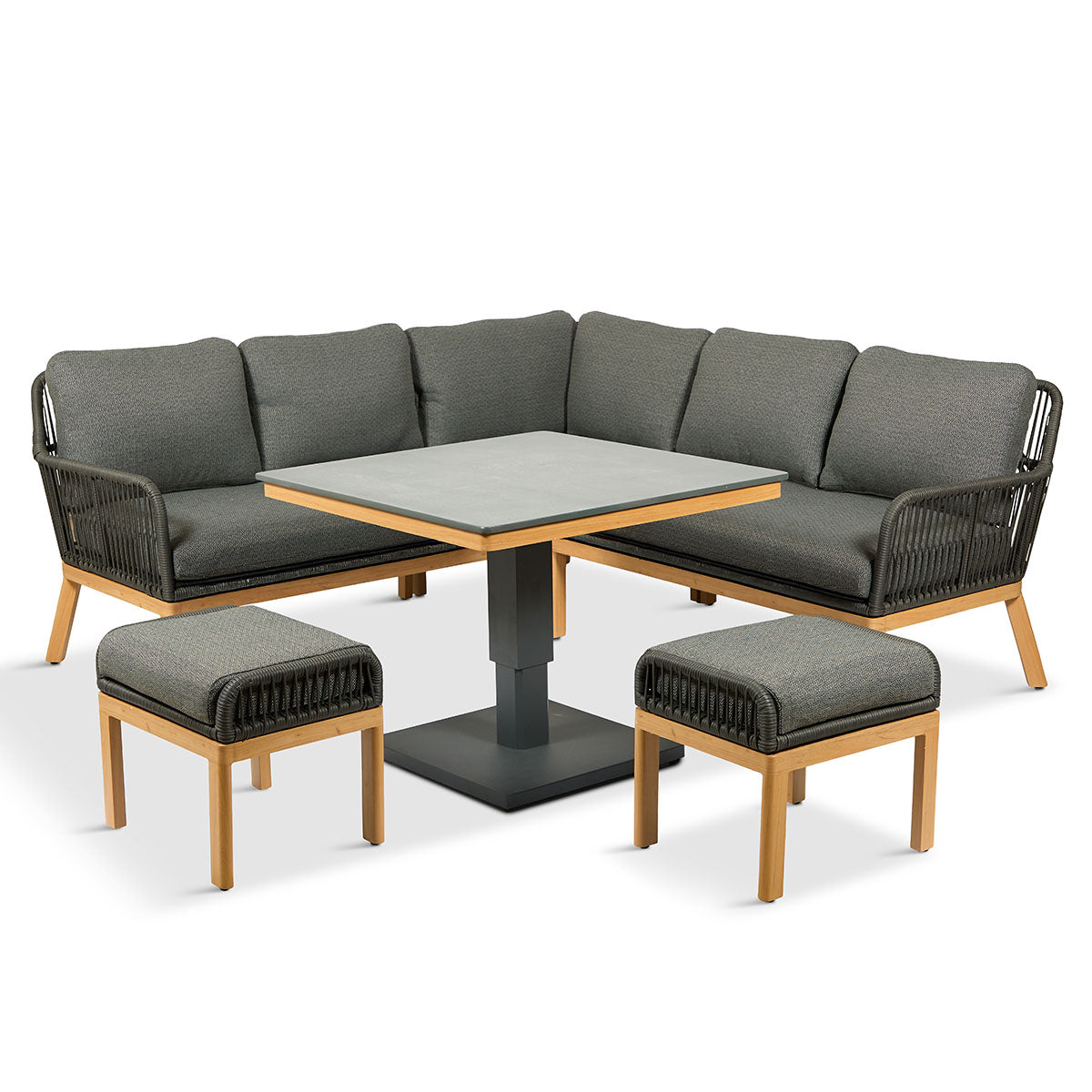 Peru Compact Modular Dining Set with Adjustable Table
