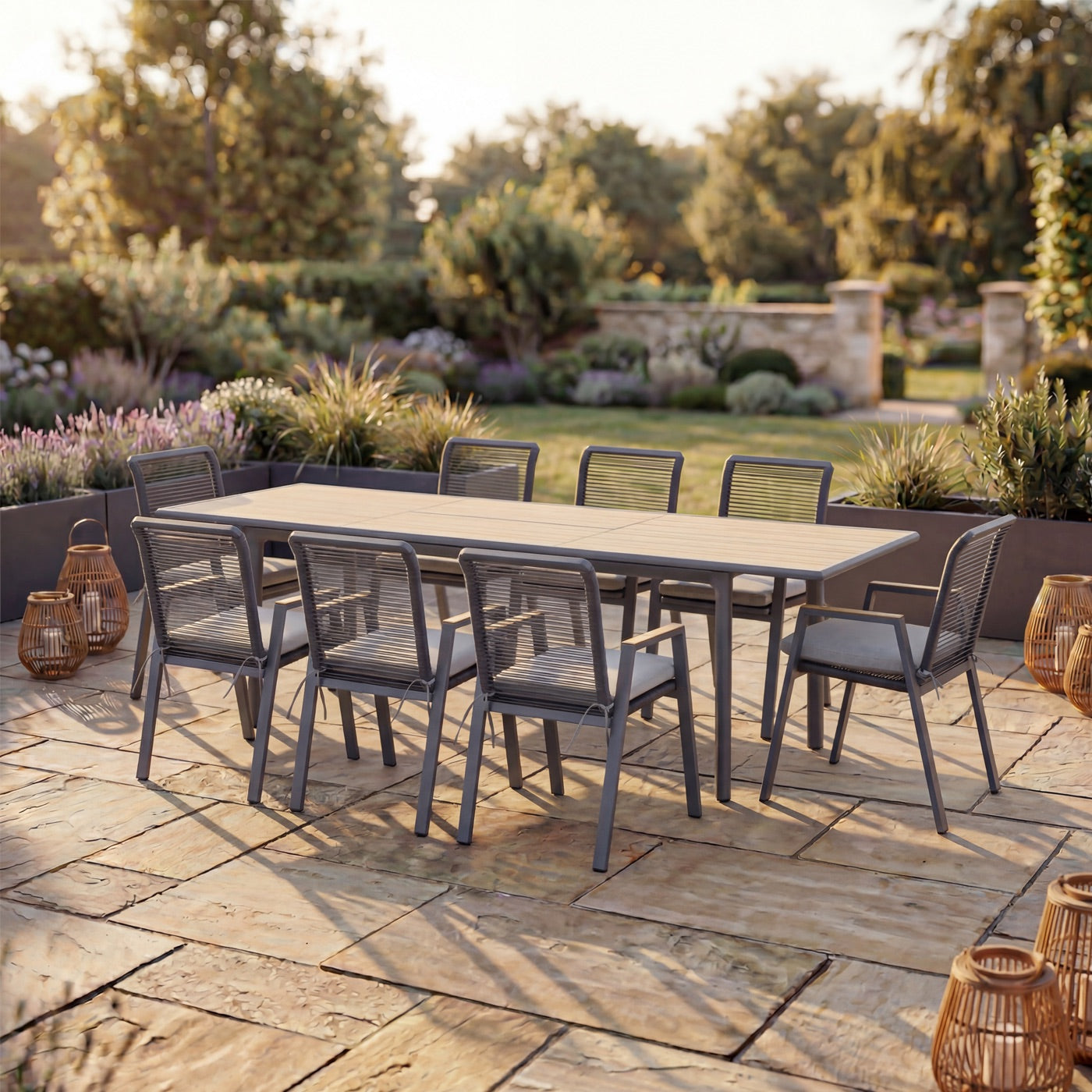 Lombok 8 Seat Extending Dining Set