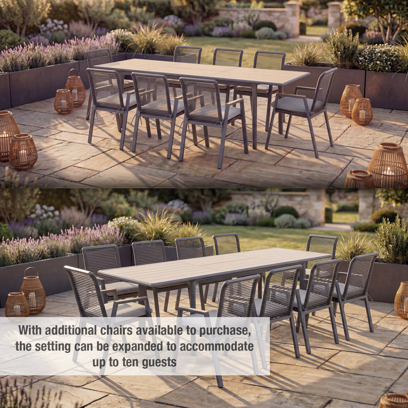 Lombok 8 Seat Extending Dining Set