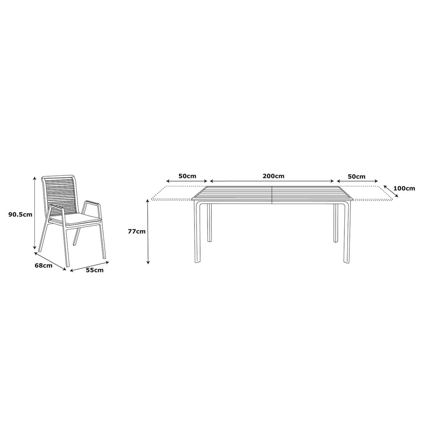 Lombok 8 Seat Extending Dining Set