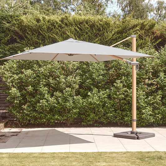Sanctuary Oak 3.0m Deluxe Wood-Effect Cantilever Parasol