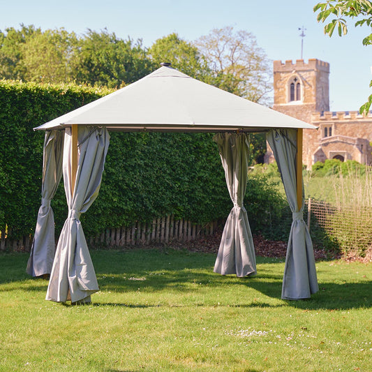 Sanctuary Oak 3 x 3m Fabric Gazebo with Solar Lights