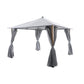 Sanctuary Oak 4 x 3m Fabric Gazebo with Solar Lights