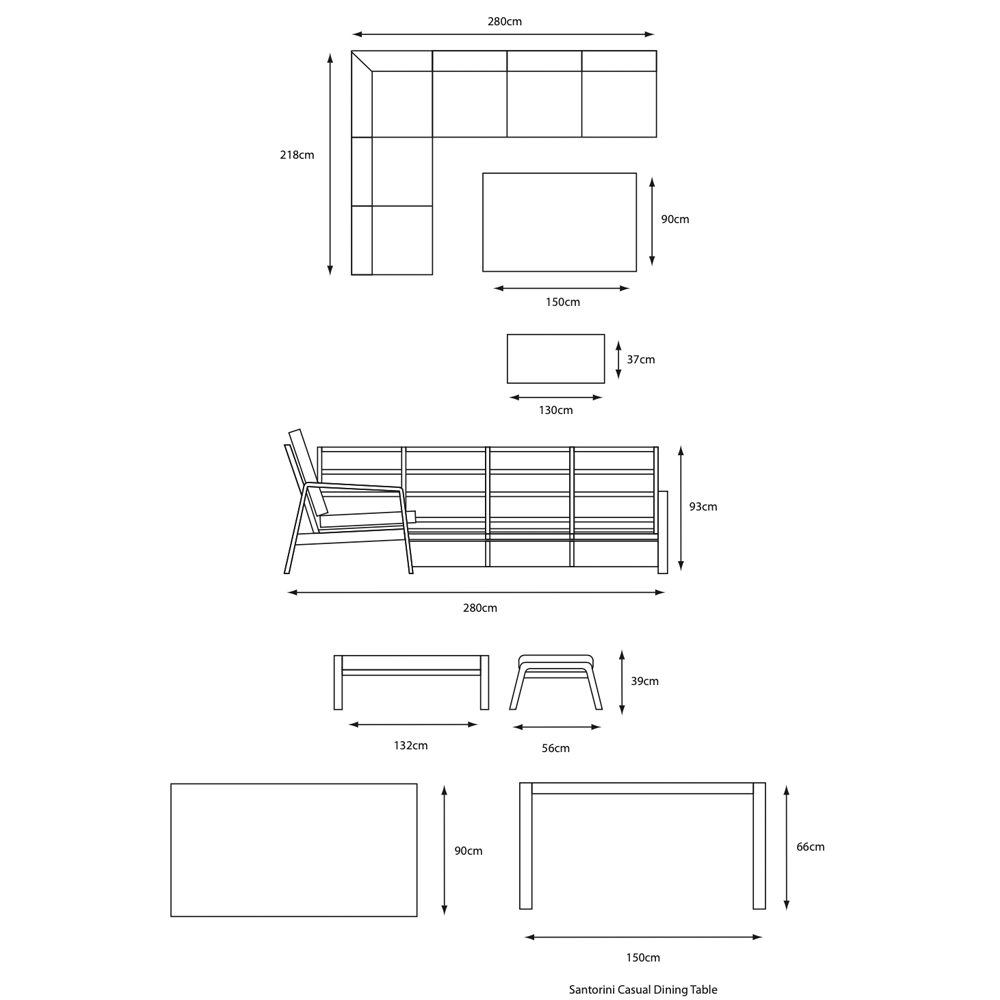 Santorini Dusk Modular Dining Set