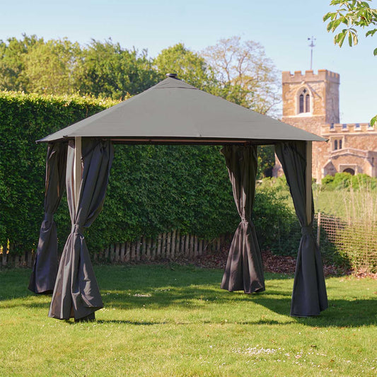 Sanctuary Birch 3 x 3m Fabric Gazebo with Solar Lights