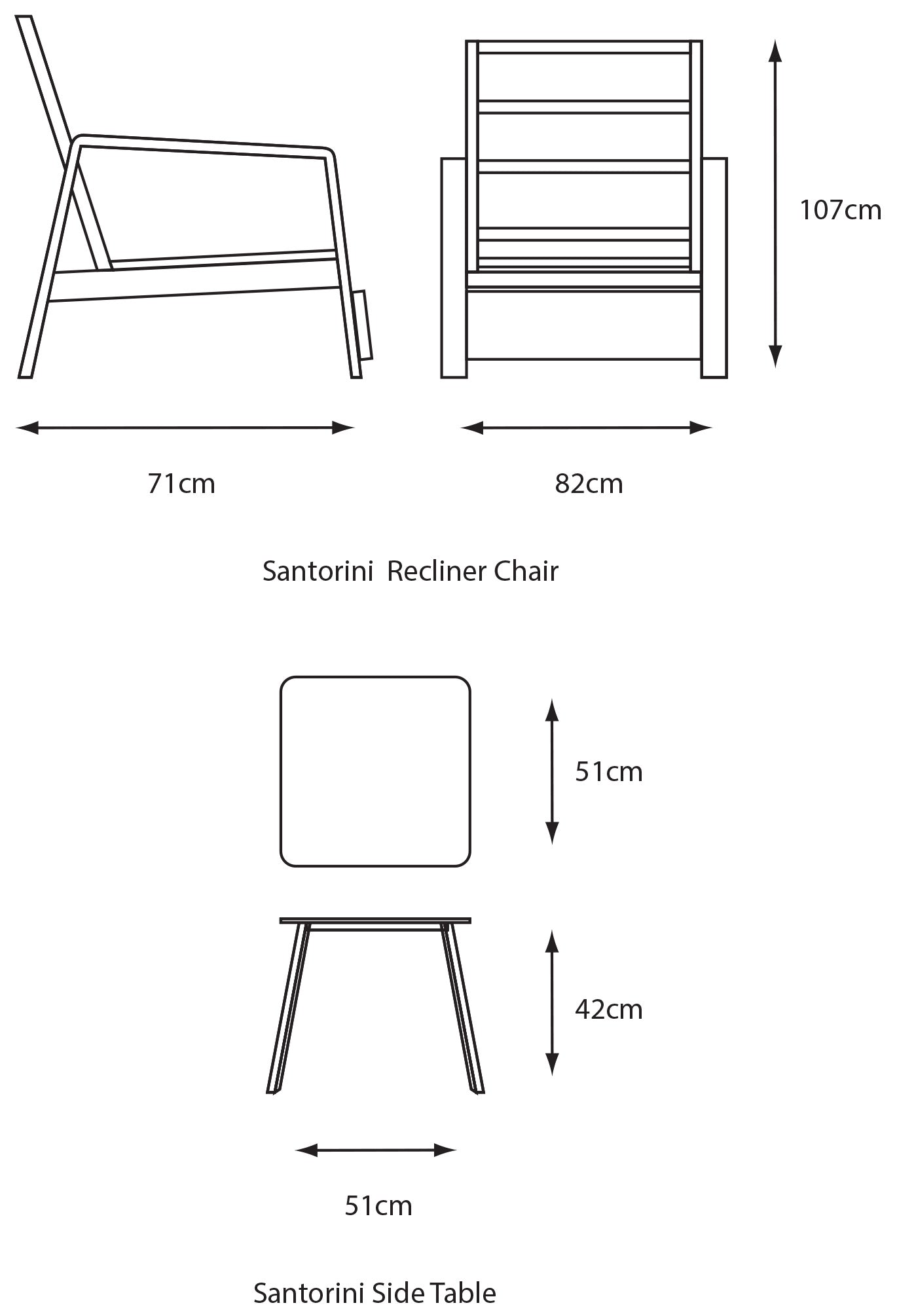 Santorini Dusk Recliner Set