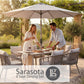 Sarasota 6 Seat Dining Set with 3.0m Parasol