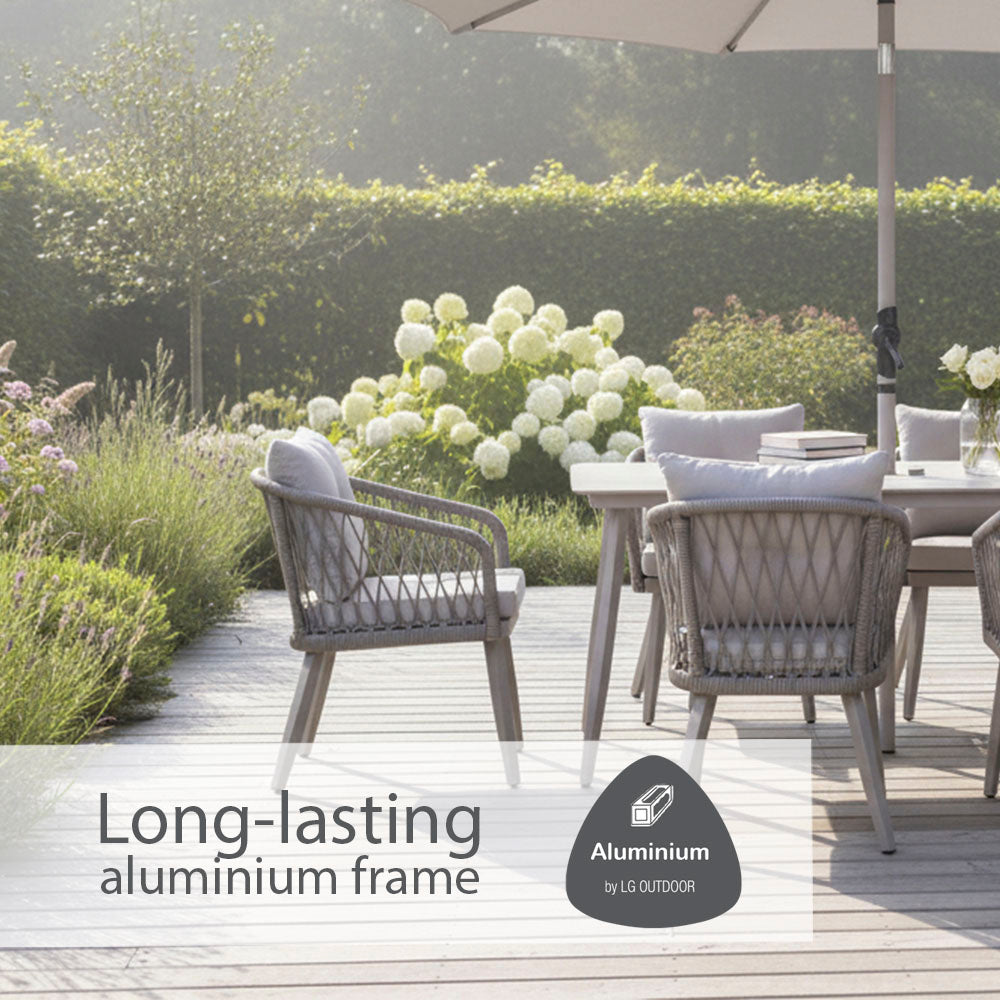 Sarasota 6 Seat Dining Set with 3.0m Parasol