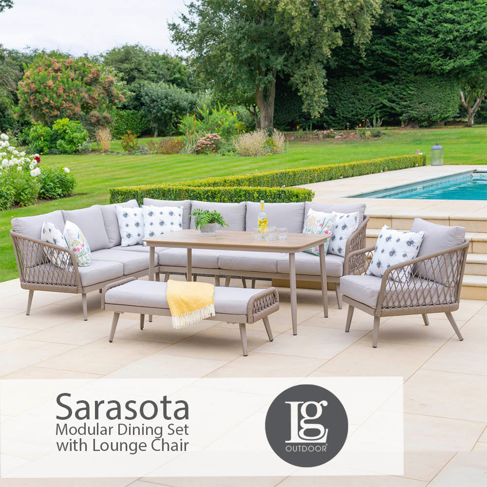Sarasota Modular Dining Set With Lounge Chair – LG OUTDOOR