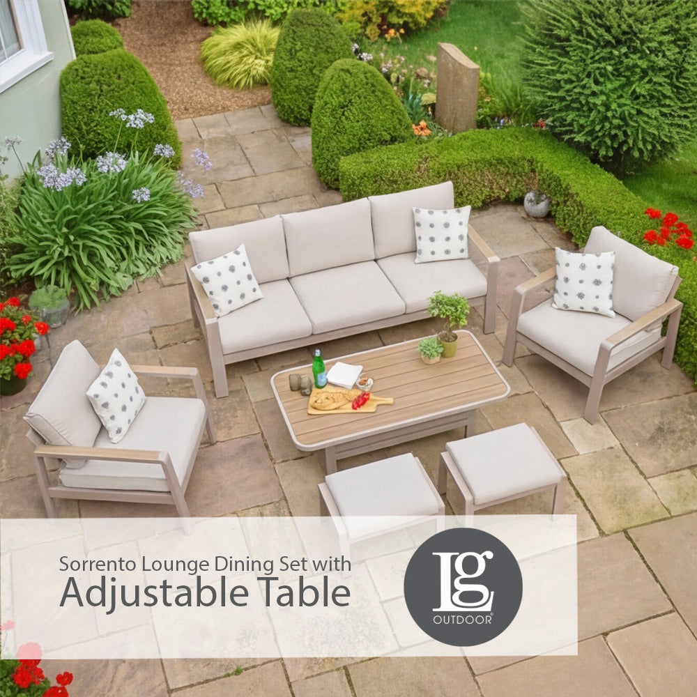 Sorrento Lounge Dining Set with Adjustable Table