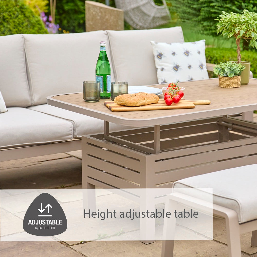 Sorrento Lounge Dining Set with Adjustable Table