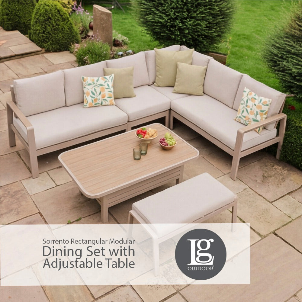 Sorrento Rectangular Modular Dining Set with Adjustable Table