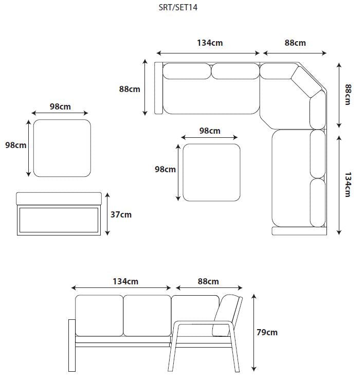Sorrento Large Square Modular Lounge Set
