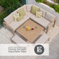 Sorrento Large Square Modular Dining Set with Adjustable Table