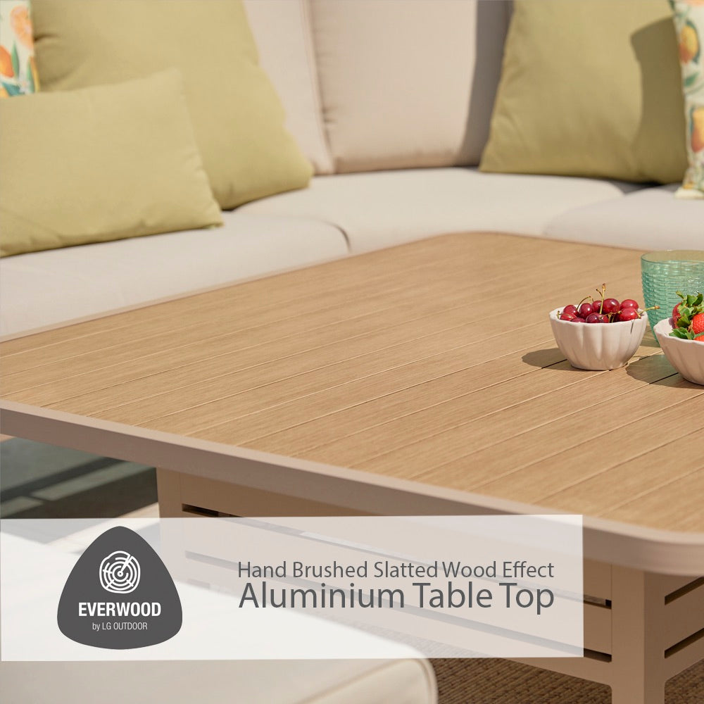 Sorrento Large Square Modular Dining Set with Adjustable Table